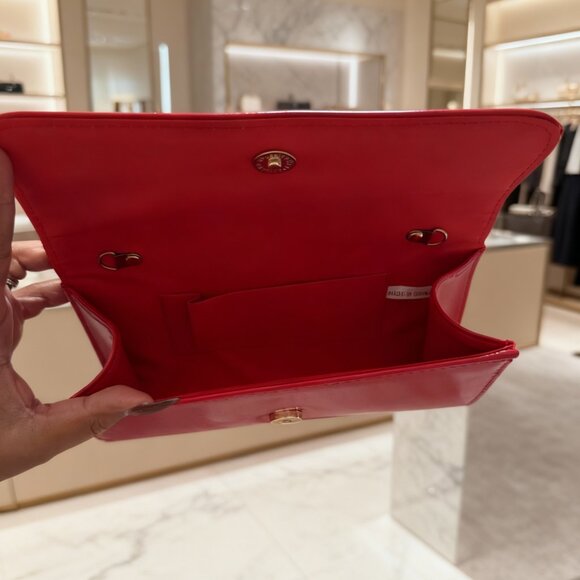 Red Patent Leather Envelope Clutch Purse - Picture 3 of 3
